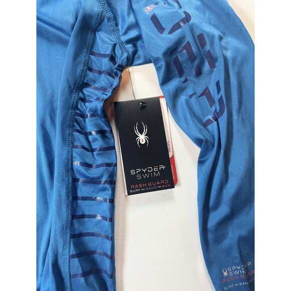 Spyder Men’s Surf Sand Sun Long Sleeve Rash Guard Tee UPF Protection Swim Shirt - Picture 4 of 5